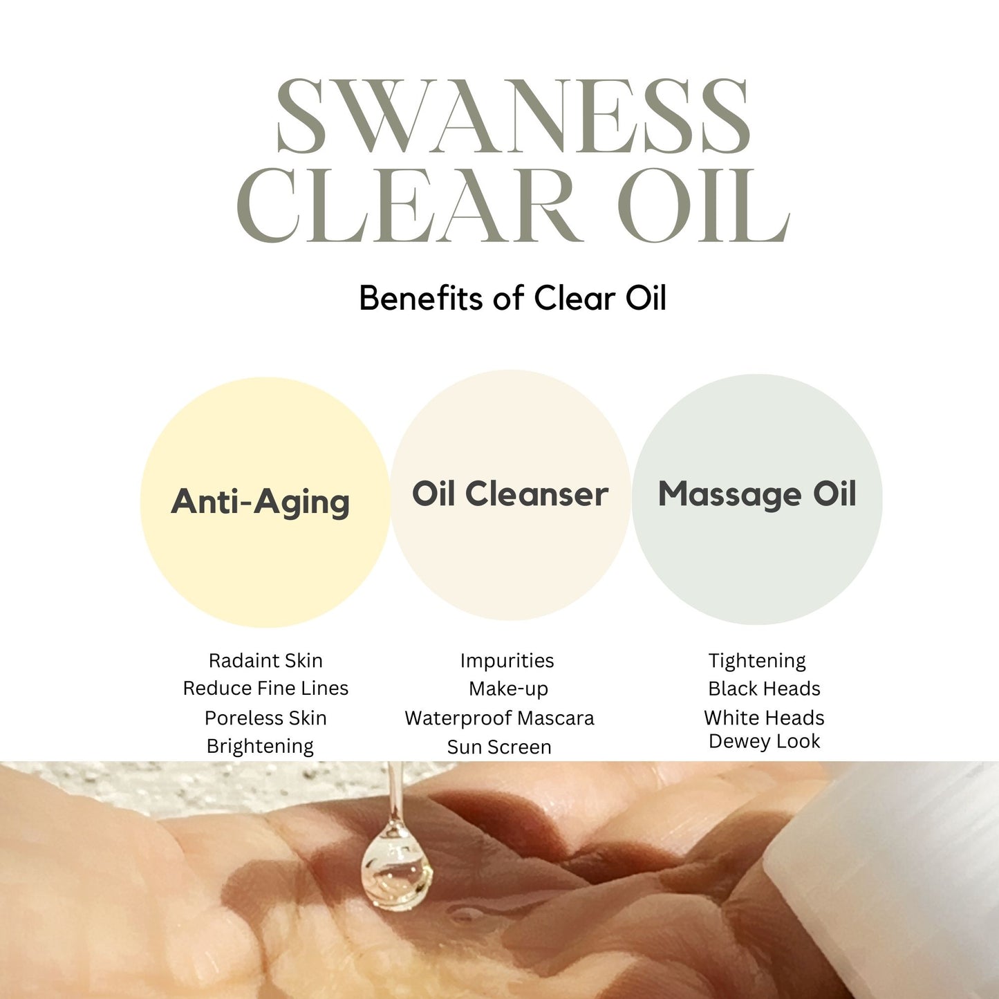 SWANESS Clear Oil | Japanese Cleansing Oil with Organic Brown Rice