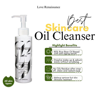SWANESS Clear Oil | Japanese Cleansing Oil with Organic Brown Rice